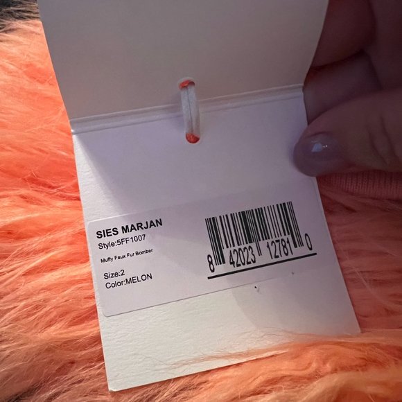 Sies Marjan Orange Faux Fur Bomber Jacket - Picture 7 of 11